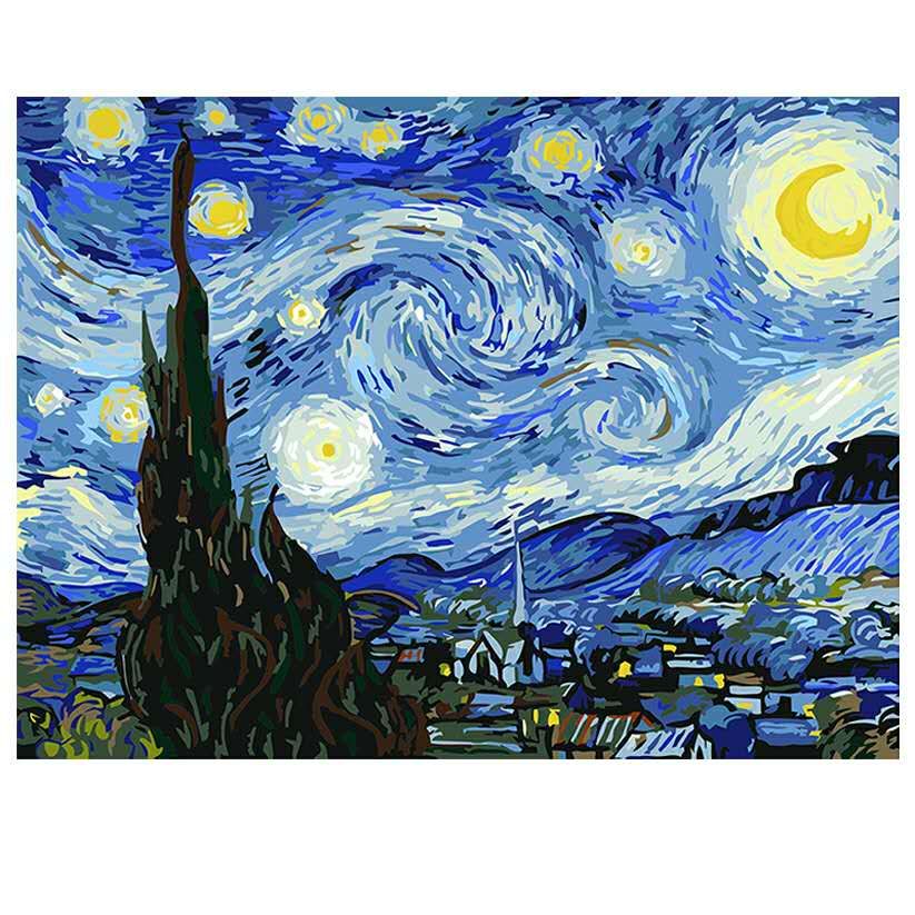 La Notte Stellata – Quadro da colorare per adulti
