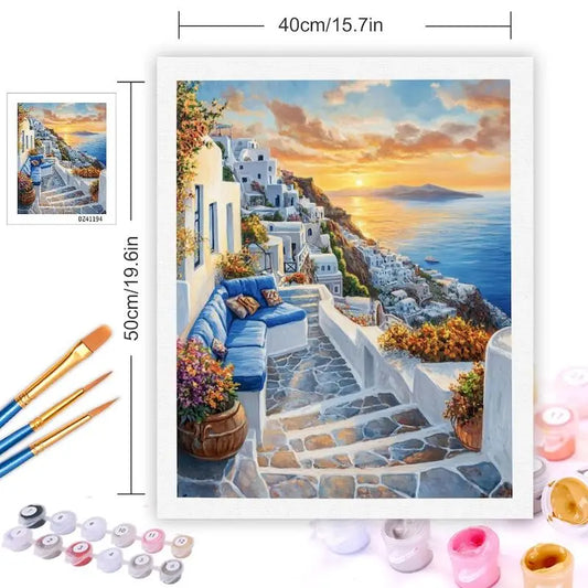 Quadro da Colorare per Adulti 40×50 cm con Cornice – Dipingere con i Numeri